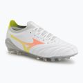 Încălțăminte de fotbal Mizuno Morelia Neo V β Pro AG white/lava orange/evening primrose