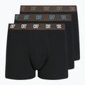 Pantaloni scurți de boxer CR7 Basic Trunk pentru bărbați 3 perechi negru/maro