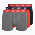 Boxeri bărbătești CR7 Basic Trunk 3 pary grey melange/red/navy