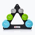 Set de gantere cu suport Meteor 2 x 1 kg / 2 x 2 kg / 2 x 3 kg colorate 30189 2