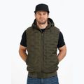 Vestă pentru bărbați Pitbull Carver Quilted Hooded olive