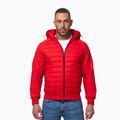 Geacă pentru bărbați Pitbull Palomar Padded Hooded Hybrid fluo/red