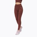 Jambiere de antrenament fără cusături pentru femei STRONG POINT Shape & Comfort Push Up maro 1119