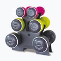 Set de gantere cu suport Body Sculpture Smart Bw 108T 19 kg pink/yellow/black
