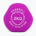 Ganteră cauciucată Body Sculpture BW 513 z PVC 2 kg purple 4