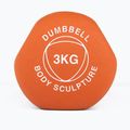 Ganteră cauciucată Body Sculpture BW 513 z PVC 3 kg orange 4