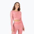 Top de antrenament pentru femei cu mânecă lungă MITARE Push Up Max Crop Top roz K084