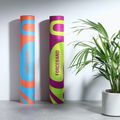 Covoraș de yoga/fitness FORCEBAND Abstract Violet 4 mm violet/lime 3