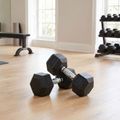 Ganteră cauciucată  XTREXO Hex HXD150 15 kg 3