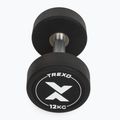 Gantera din fontă cauciucată XTREXO Pro 12 kg black 7