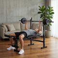 Bancă de antrenament  XTREXO BenchFit Lite cu suport și bară neagră 3