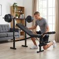 Bancă de antrenament  XTREXO BenchFit Lite cu suport și bară neagră 5