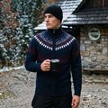 Pulover pentru bărbați Woolcano SWT1093 Granatrowy/Kremowy 11