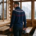Pulover pentru bărbați Woolcano SWT1093 Granatrowy/Kremowy 12