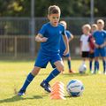 Set fotbal pentru copii OneTeam Precision Set tricou și pantaloni scurți albastru 14