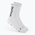 Șosete de fotbal pentru copii OneTeam Precision Grip non-slip 2-pack white