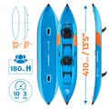Caiac gonflabil 2-persoane AQUASTIC Cortez 13'5" 410 cm albastru 22