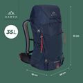 Rucsac de trekking KADVA Sendero 35 l albastru oțel 23