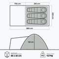 Cort de camping pentru 3-persoane KADVA Kavio 3 verde 23