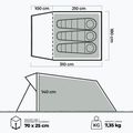 Cort de camping pentru 3-persoane KADVA AIRcamp 3 verde 15