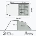 Cort de camping gonflabil pentru 4 persoane KADVA AIRcamp 4.4 verde 23