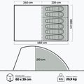 Cort de camping gonflabil pentru 6 persoane KADVA AIRcamp 6.24 verde 24