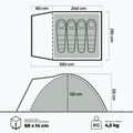Cort de camping pentru 4-persoane KADVA CAMPdome 4 verde 7
