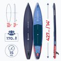 Set placă SUP gonflabilă AQUASTIC Touring Pro 14'0" dark blue 24