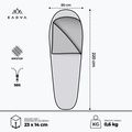 KADVA Light 600 L sac de dormit stânga gri 3