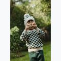 Căciulă de iarnă pentru copii KID STORY Merino green chessboard 5