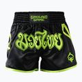 Bărbați Ground Game Muay Thai Neon pantaloni scurți de antrenament negru/verde neon