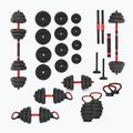 HMS SGN120 Pro Set 6W1 20kg greutăți negru/roșu