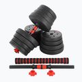 Set de gantere cu conexiune la halteră HMS SGP20 20 kg negru/roșu 3
