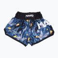 Pantaloni scurți de antrenament MANTO Muay Thai Block albastru MNS503_MUL_2S