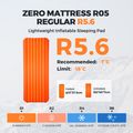 Saltea gonflabilă Flextail Zero R05 Regular orange 8