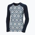 Bluză termică damă Helly Hansen Lifa Merino Midweight Graphic Crew navy star pixel 9