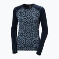 Bluză termică damă Helly Hansen Lifa Merino Midweight Graphic Crew navy nordic rose aop 5