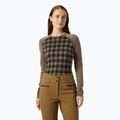 Bluză termică damă Helly Hansen Lifa Merino Midweight Graphic Crew sepia houndstooth aop