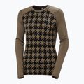 Bluză termică damă Helly Hansen Lifa Merino Midweight Graphic Crew sepia houndstooth aop 5