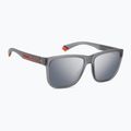 Ochelari de soare polarizați pentru bărbați Polaroid PLD 2155/S gri mat/gri argintiu oglindă