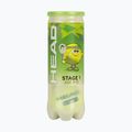 HEAD Etapa 1 mingi de tenis pentru copii 3 buc verde. 2