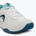 Încălțăminte de tenis pentru copii HEAD Sprint Court 4.0 white/ turquise 7