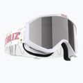 Ochelari de schi pentru copii Bliz Liner Jr white pink logo/pink&silver mirror