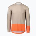 Bărbați de ciclism cu mânecă lungă POC MTB Pure light sandstone beige/zink orange