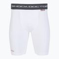 Pantaloni scurți de compresie cu protecție zonă intimă Shock Doctor Compression albi