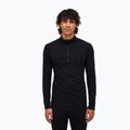 Bluză termoactivă pentru bărbați Peak Performance Magic Half Zip Wool-Blend Baselayer black/black
