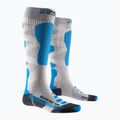 Șosete de schi pentru femei X-Socks Ski Silk Merino 4.0 alb/negru/turquoise 5