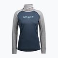 Bluză termică damă SCOTT Defend Merino High Neck light grey melange/dark blue
