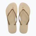 Șlapi pentru femei Havaianas Slim sand grey / light golden 10