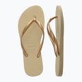 Șlapi pentru femei Havaianas Slim sand grey / light golden 11